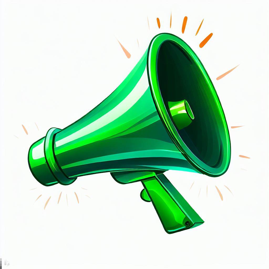 green megaphone for advocacy
